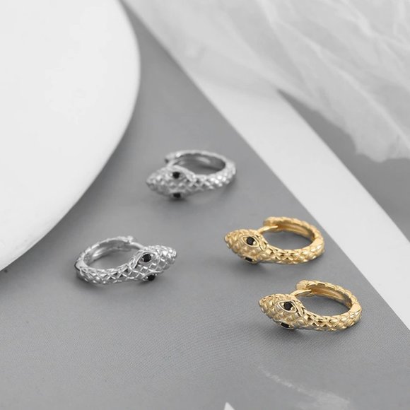 *NEW 925 Sterling Silver Serpenti Huggie Hoops - Picture 5 of 7